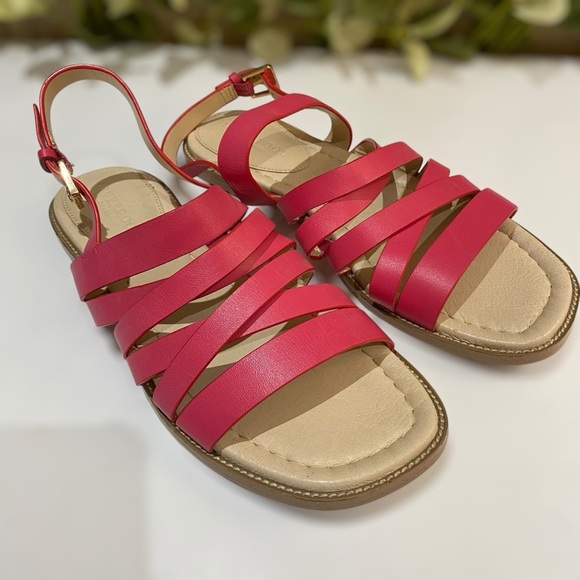 Liverpool Los Angeles Pink Leather Sandals “Northrid” Size 8/8.5 Strappy Flats - Picture 5 of 9